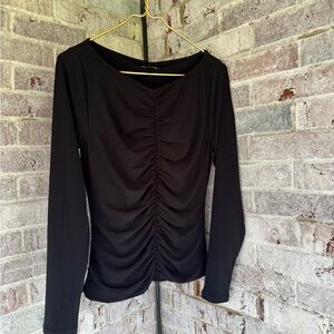 J.Crew Medium Black Ruched Women's Top